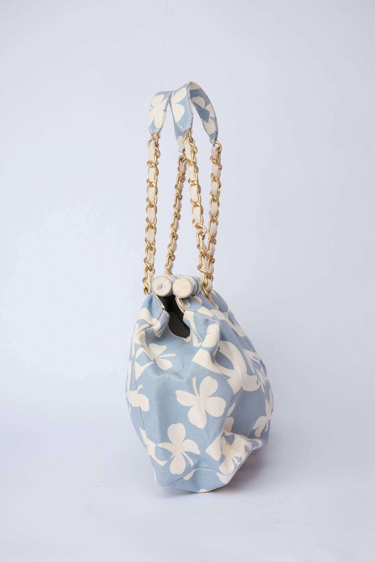 CHANEL CLOVER BLUE CANVAS TOTE