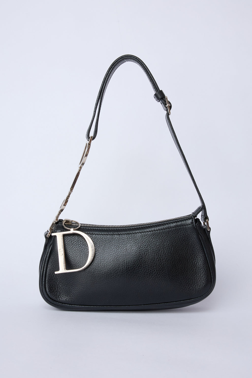DIOR DIORISSIMO BLACK SPELLOUT CHARM POCHETTE
