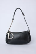 DIOR DIORISSIMO BLACK SPELLOUT CHARM POCHETTE