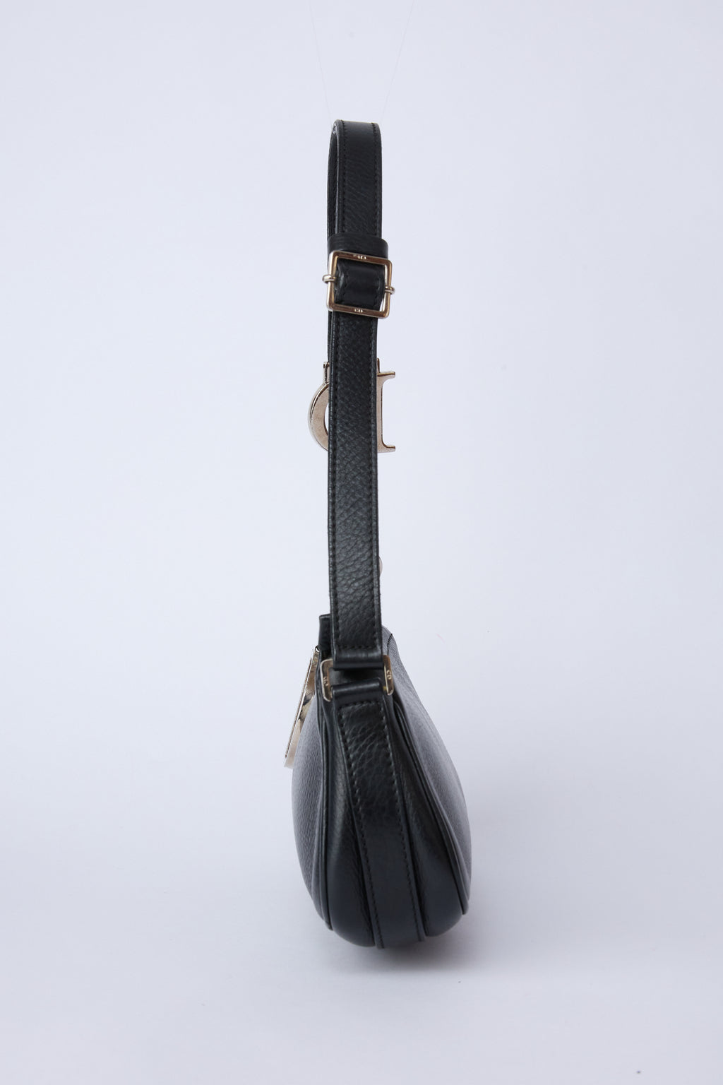 DIOR DIORISSIMO BLACK SPELLOUT CHARM POCHETTE