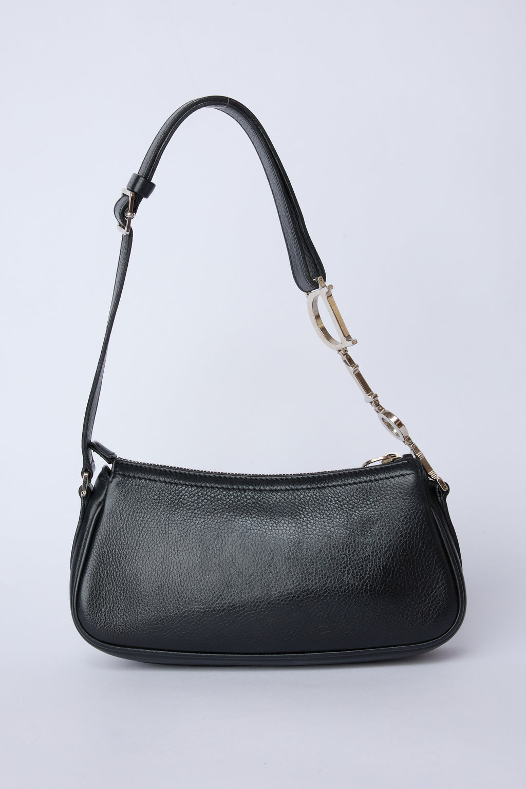 DIOR DIORISSIMO BLACK SPELLOUT CHARM POCHETTE