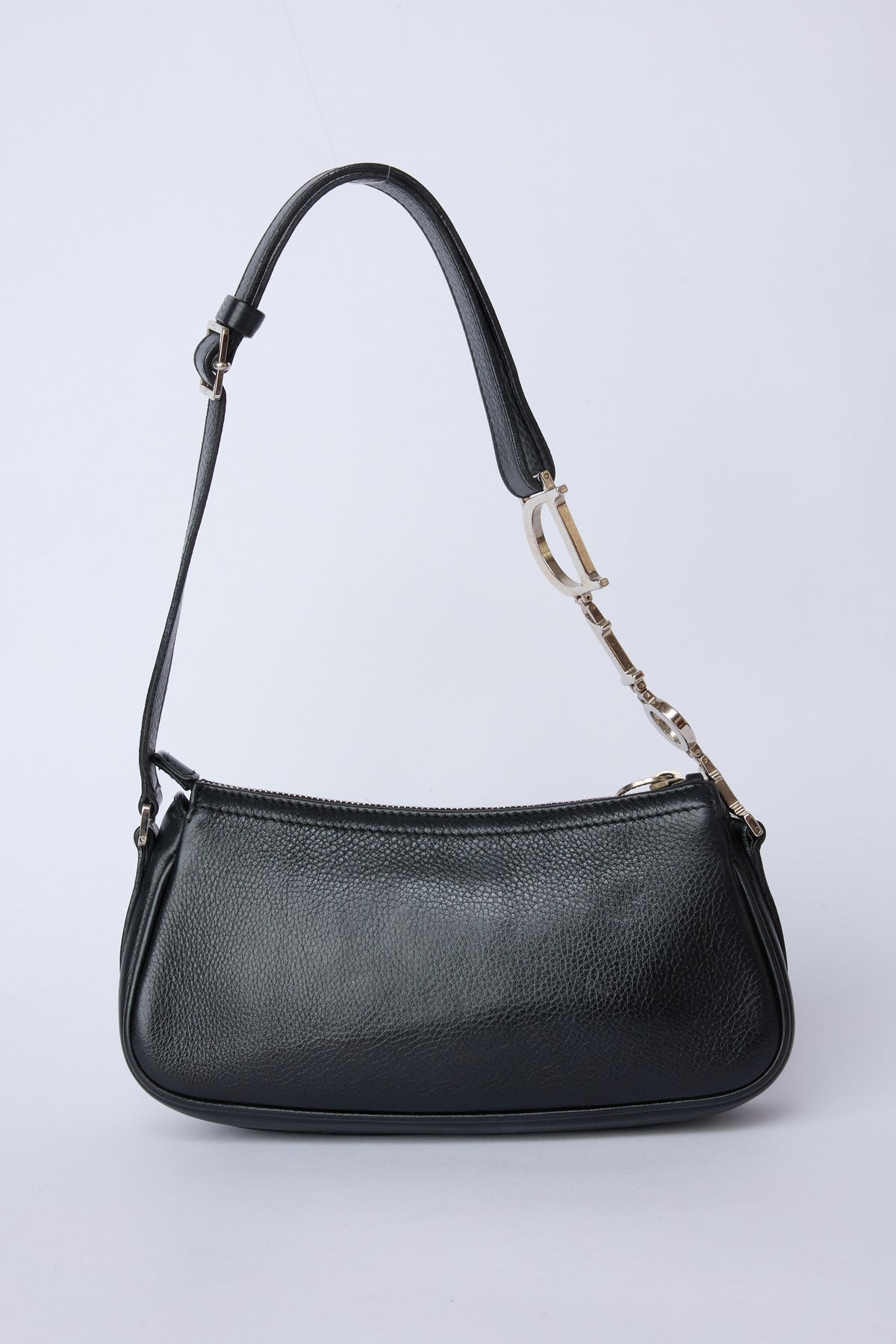 DIOR DIORISSIMO BLACK SPELLOUT CHARM POCHETTE