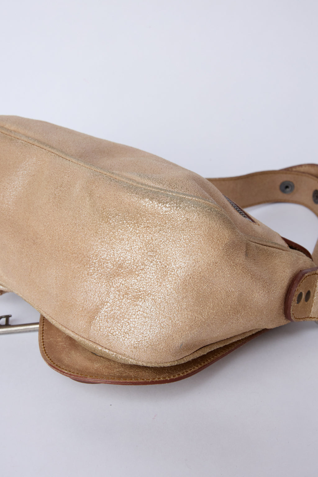 DIOR METALLIC MINI GAUCHO SADDLE