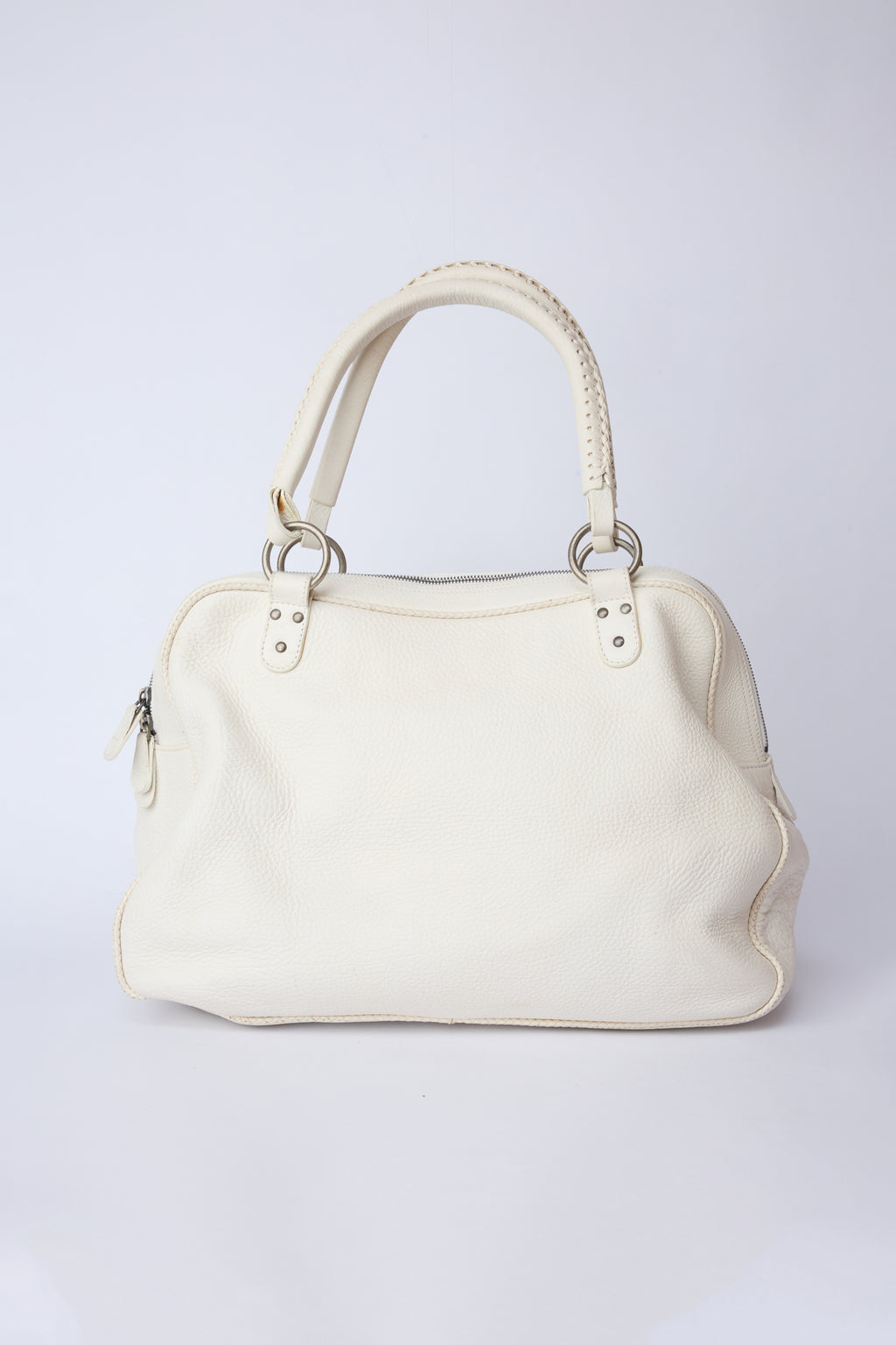 DIOR WHITE WHIPSTITCH XL GAUCHO SADDLE