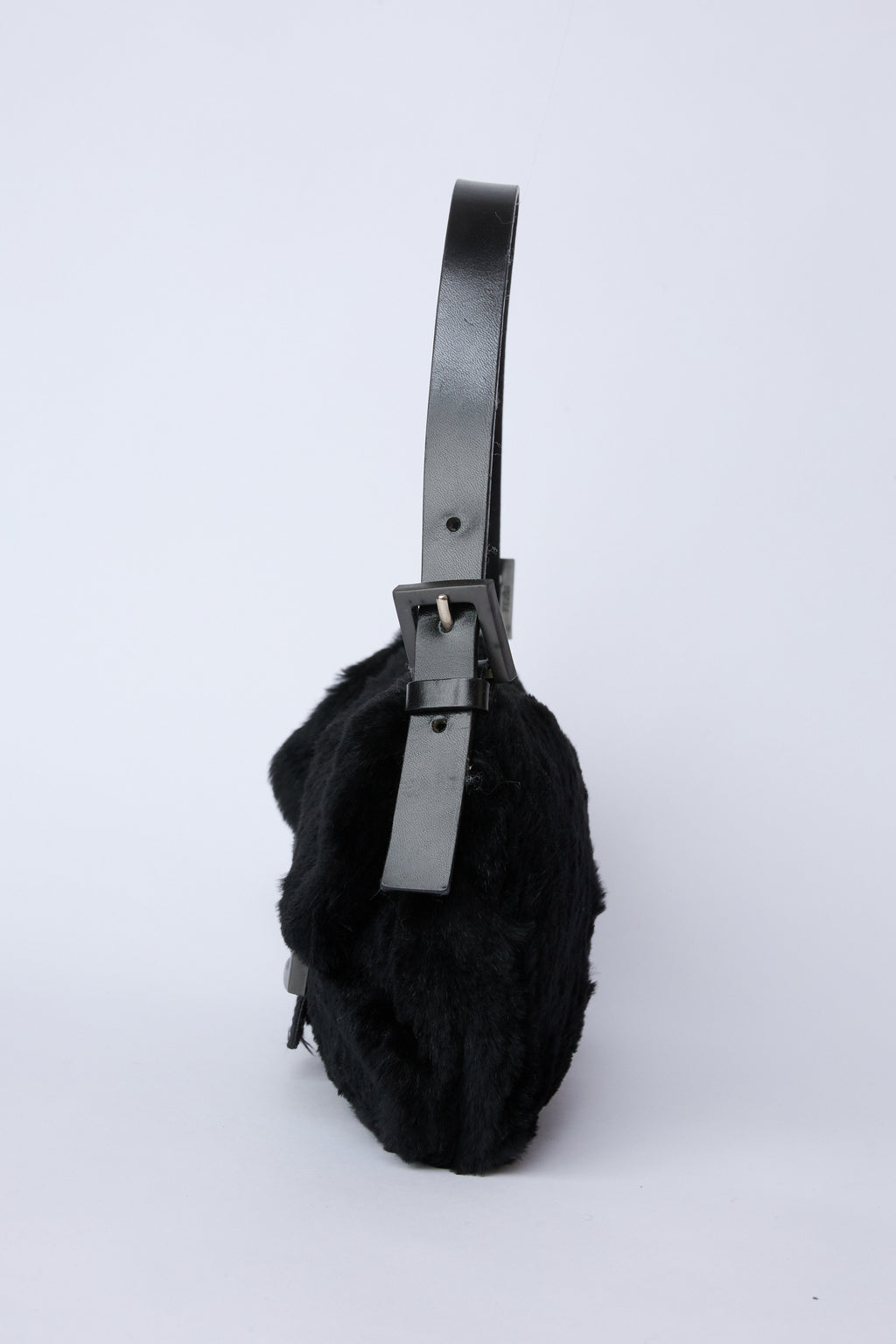 FENDI BLACK FUR BAGUETTE