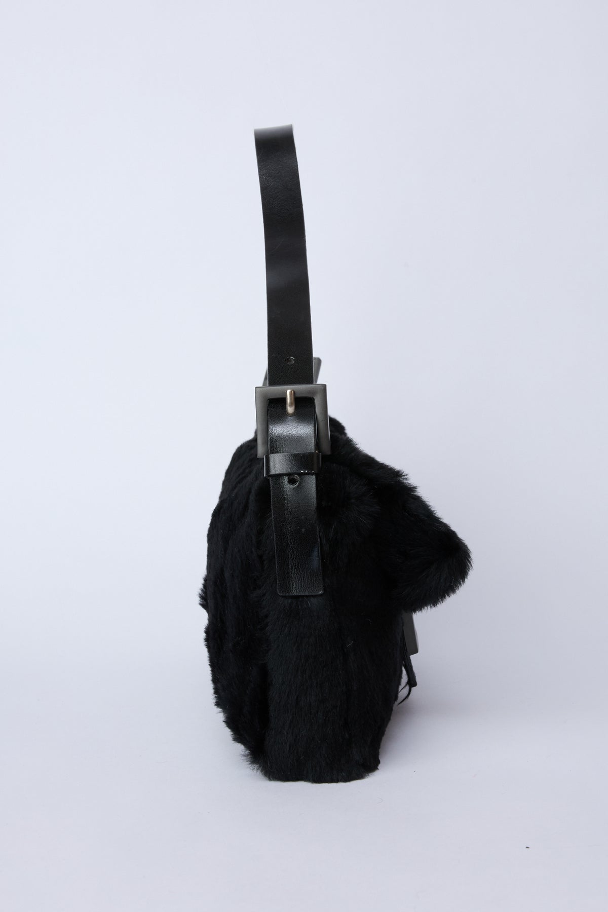 FENDI BLACK FUR BAGUETTE