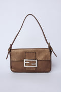 FENDI MINI SELLERIA SHIMMERY BROWN BAGUETTE