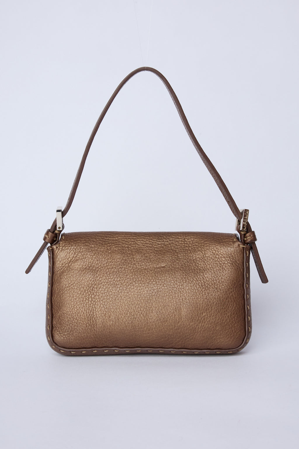 FENDI MINI SELLERIA SHIMMERY BROWN BAGUETTE