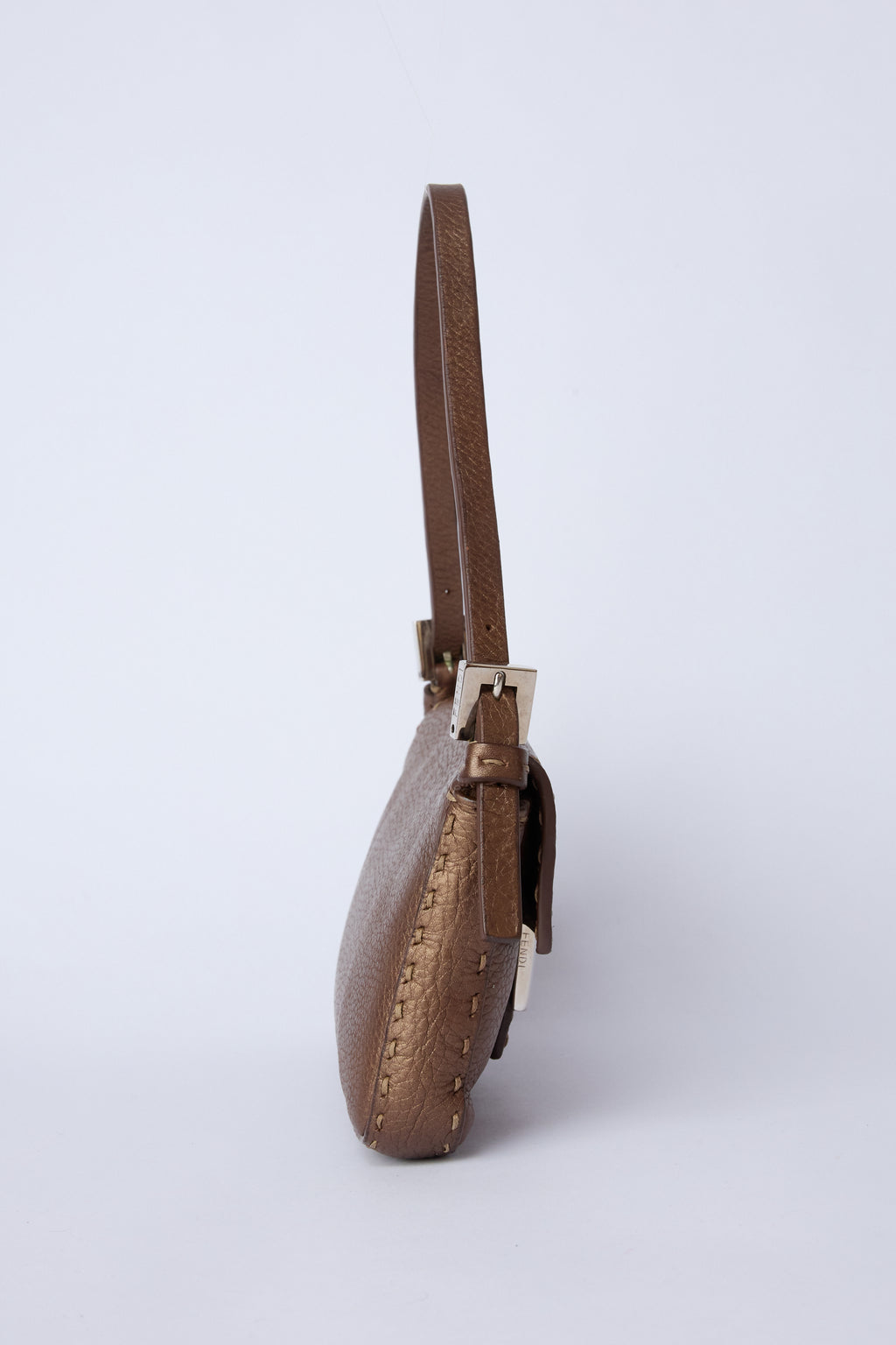 FENDI MINI SELLERIA SHIMMERY BROWN BAGUETTE