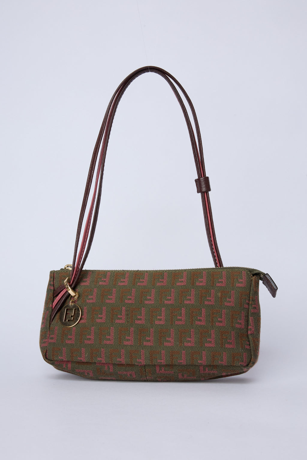 FENDI TRICOLOR ZUCCA CANVAS TRIPLE STRAP POCHETTE