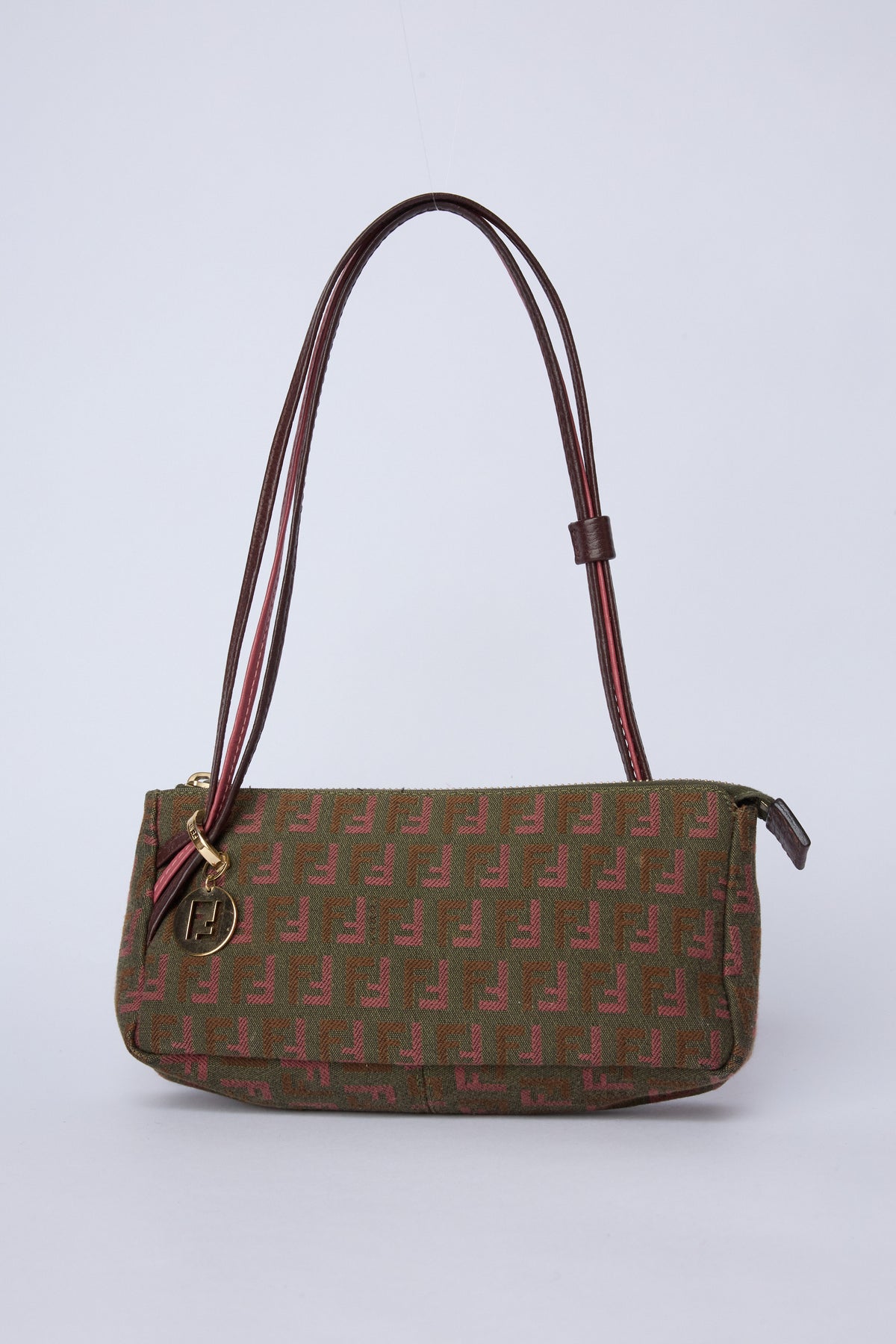 FENDI TRICOLOR ZUCCA CANVAS TRIPLE STRAP POCHETTE