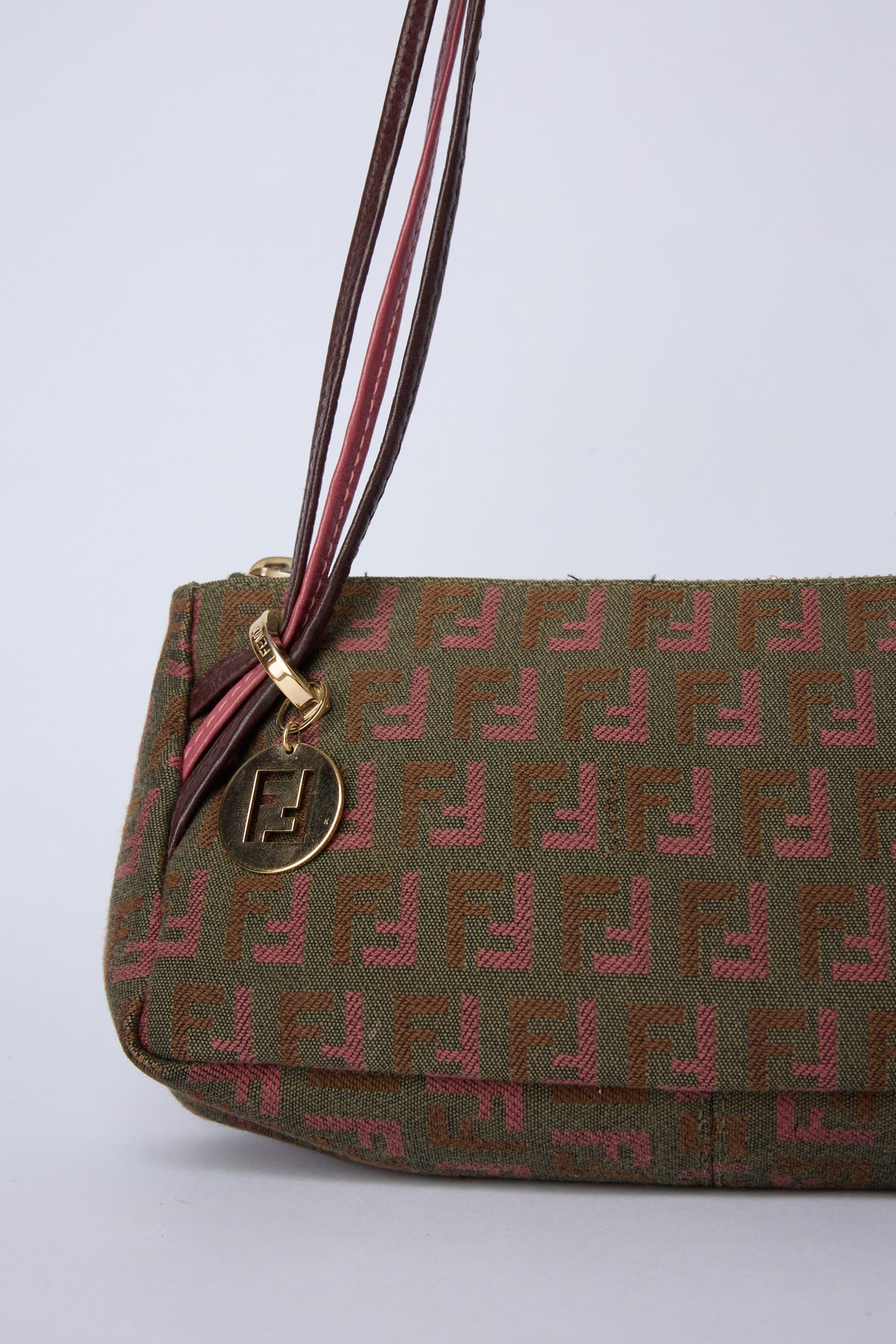 FENDI TRICOLOR ZUCCA CANVAS TRIPLE STRAP POCHETTE