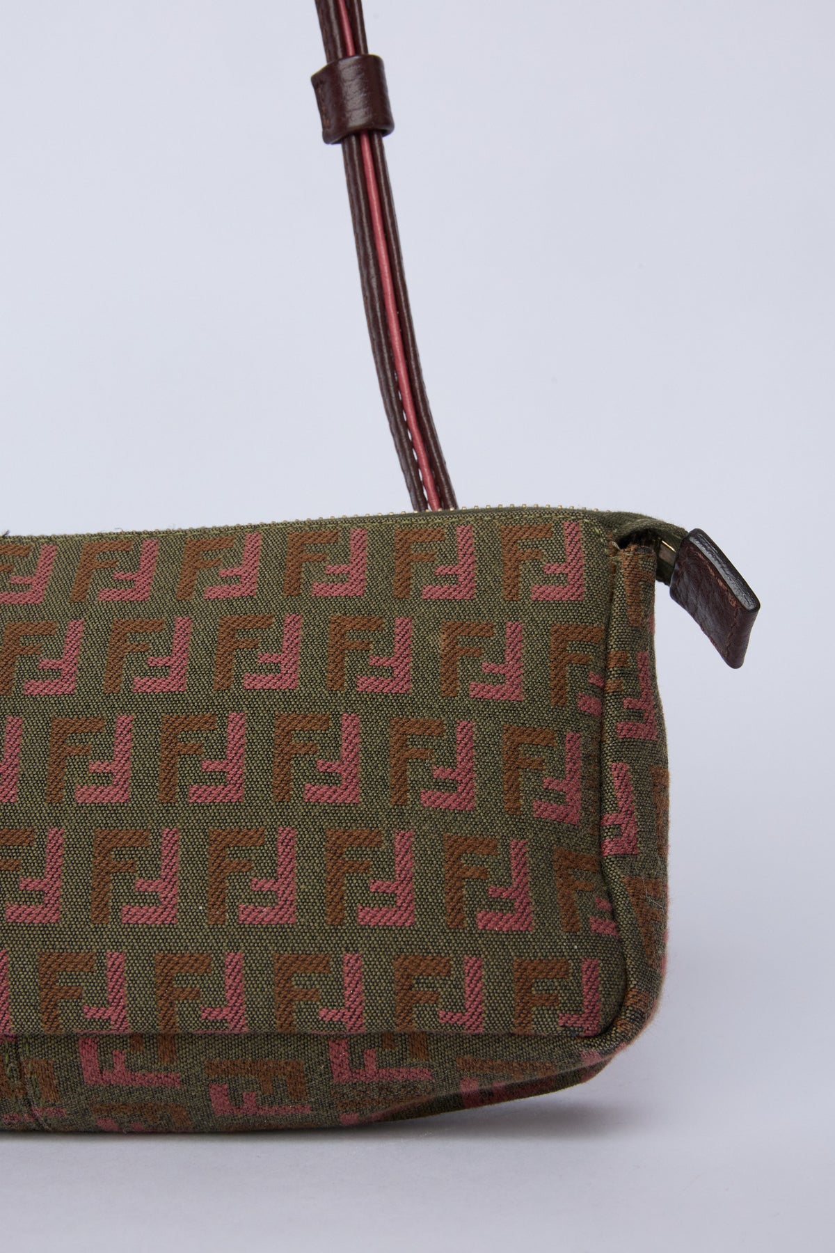 FENDI TRICOLOR ZUCCA CANVAS TRIPLE STRAP POCHETTE