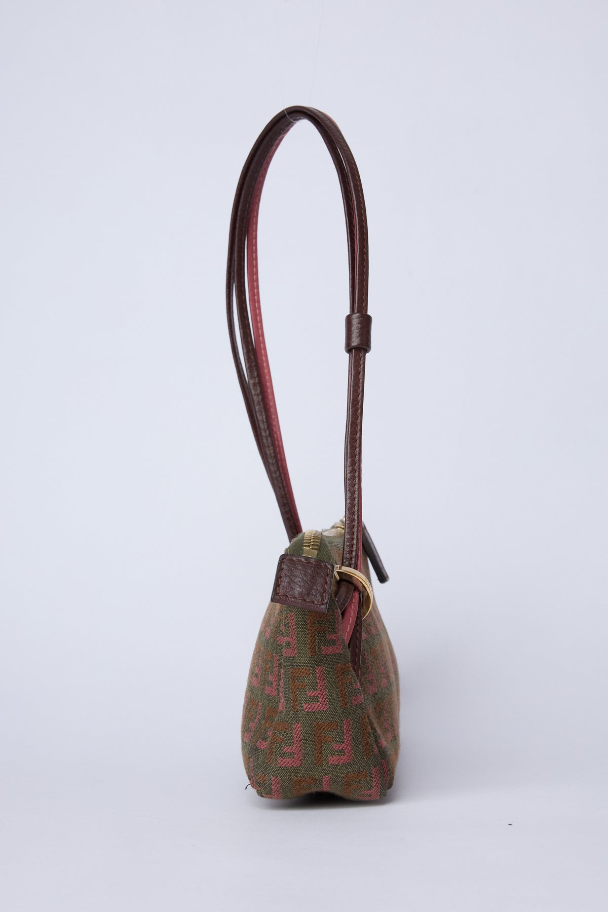 FENDI TRICOLOR ZUCCA CANVAS TRIPLE STRAP POCHETTE