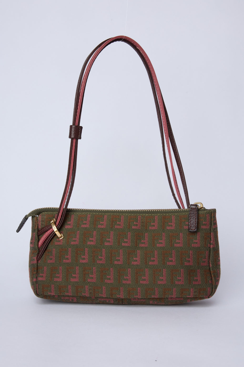 FENDI TRICOLOR ZUCCA CANVAS TRIPLE STRAP POCHETTE