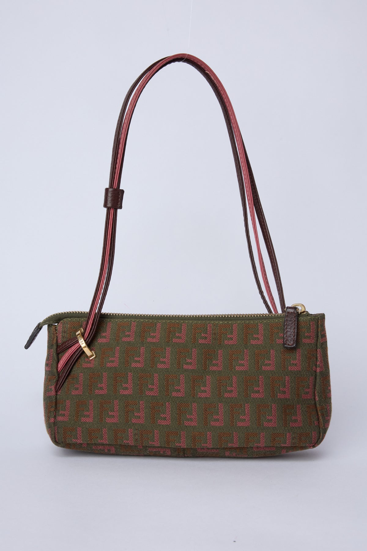 FENDI TRICOLOR ZUCCA CANVAS TRIPLE STRAP POCHETTE