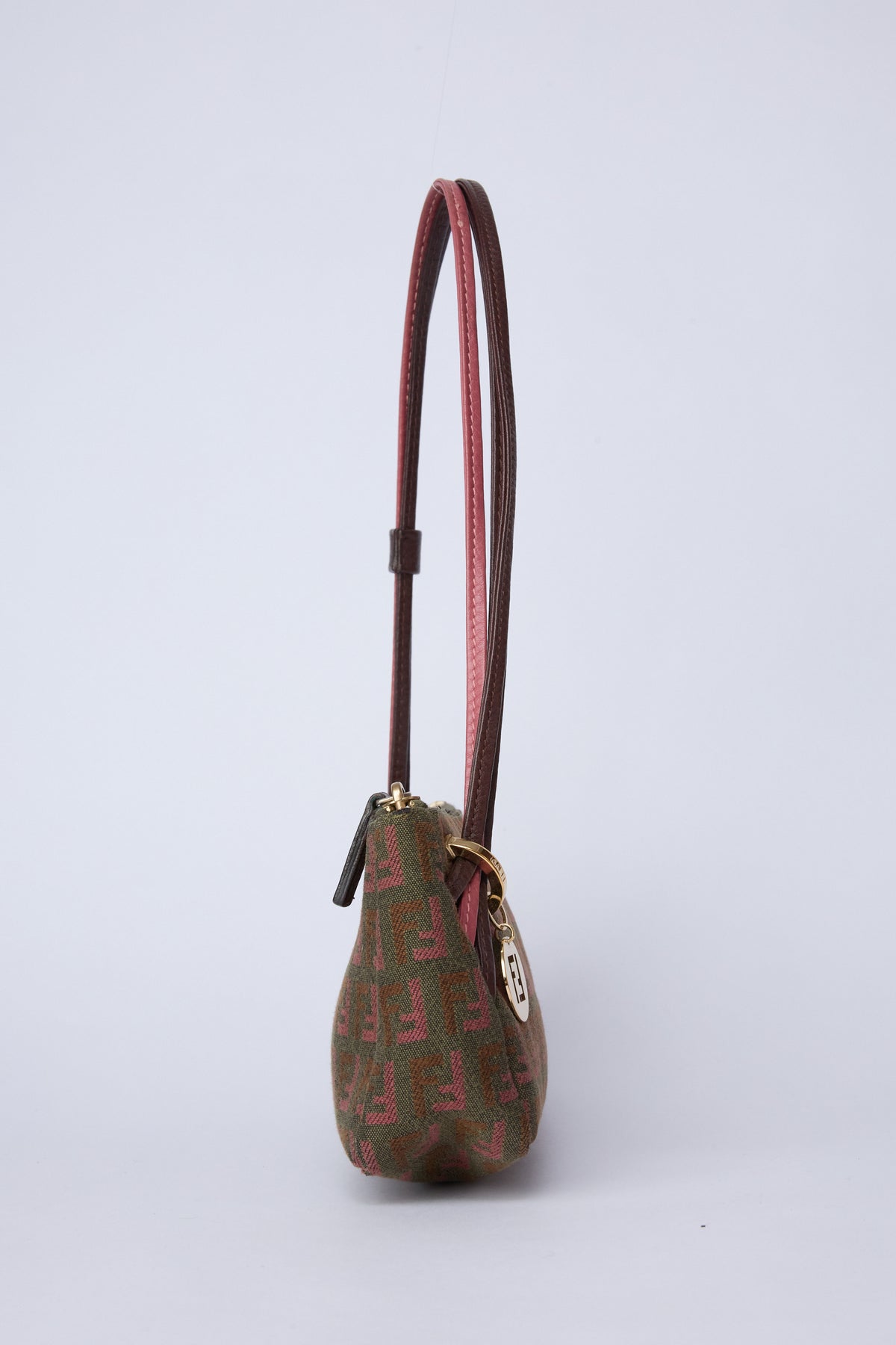FENDI TRICOLOR ZUCCA CANVAS TRIPLE STRAP POCHETTE