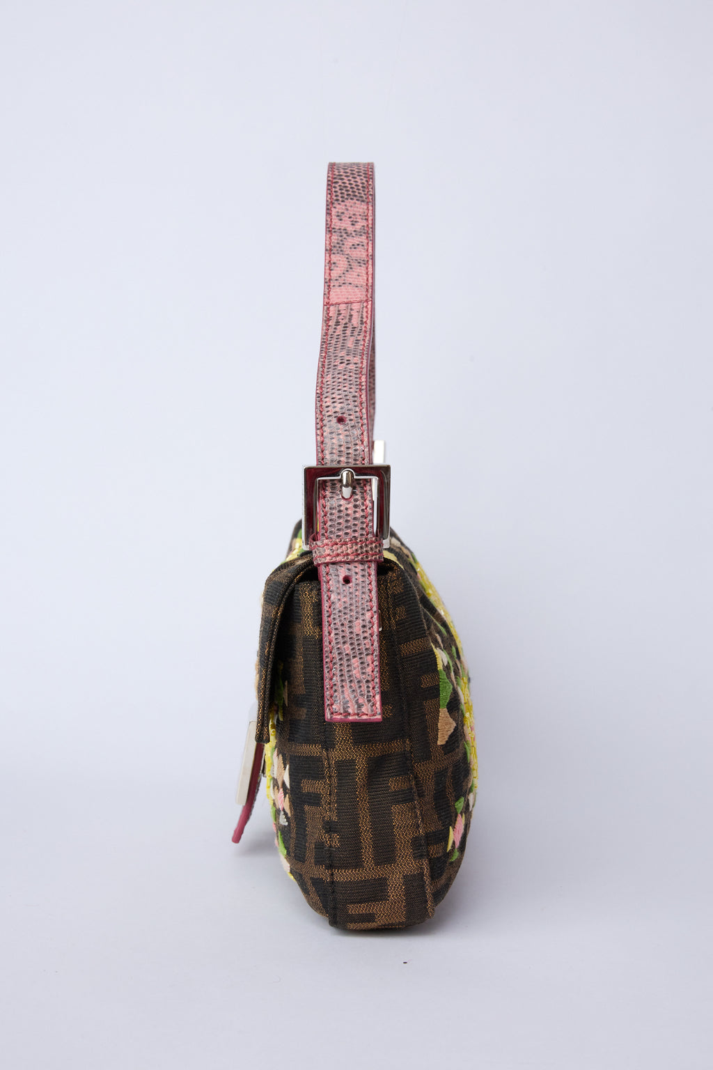 FENDI EMBELLISHED ZUCCA BAGUETTE
