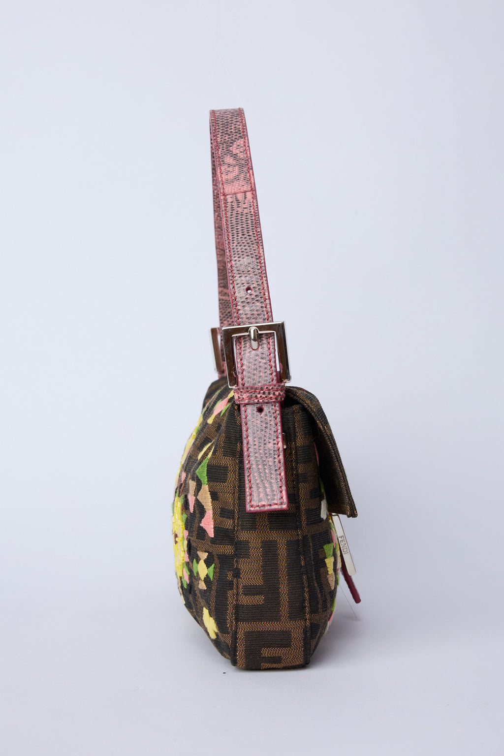 FENDI EMBELLISHED ZUCCA BAGUETTE