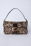 FENDI LEOPARD PONY HAIR BAGUETTE
