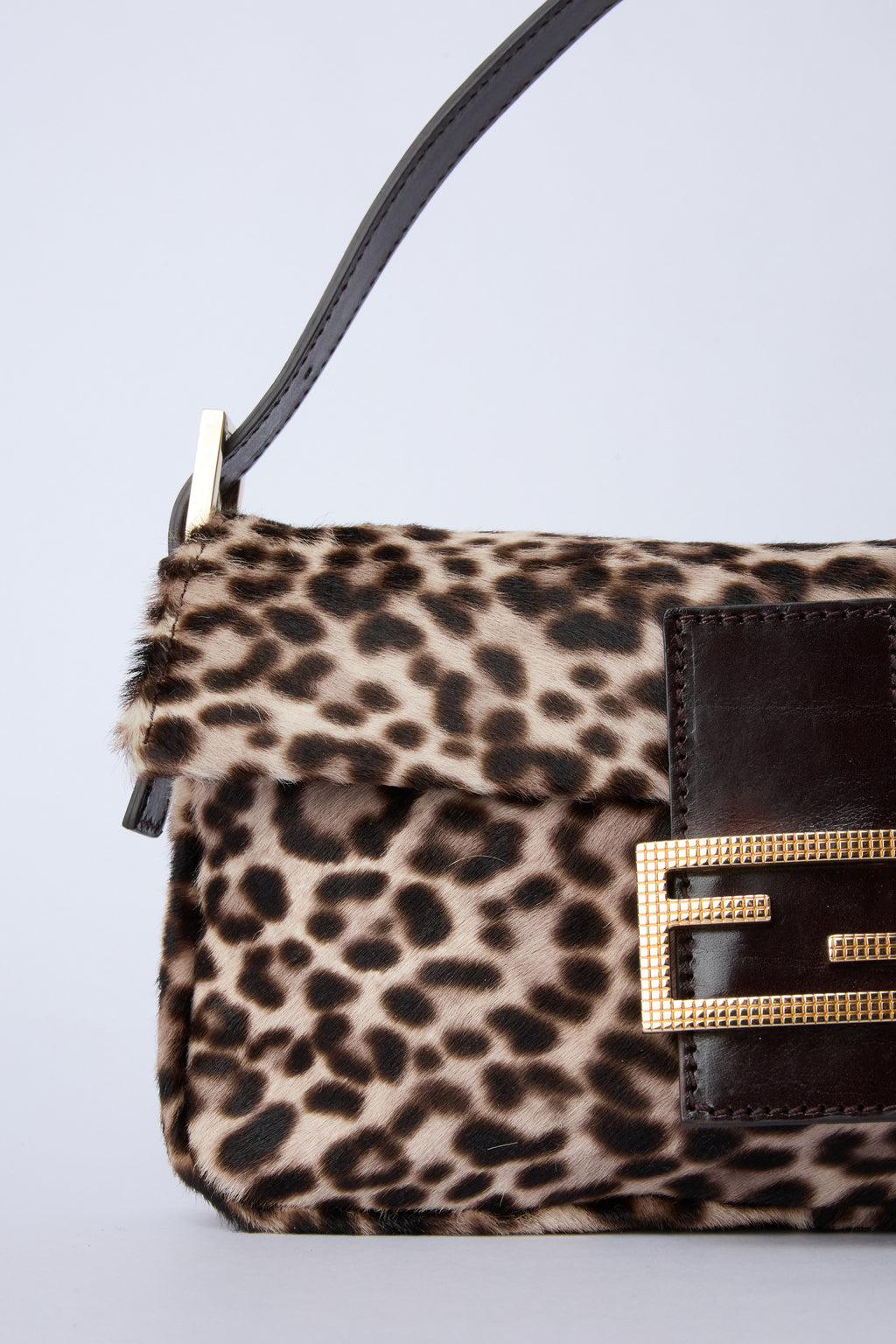 FENDI LEOPARD PONY HAIR BAGUETTE