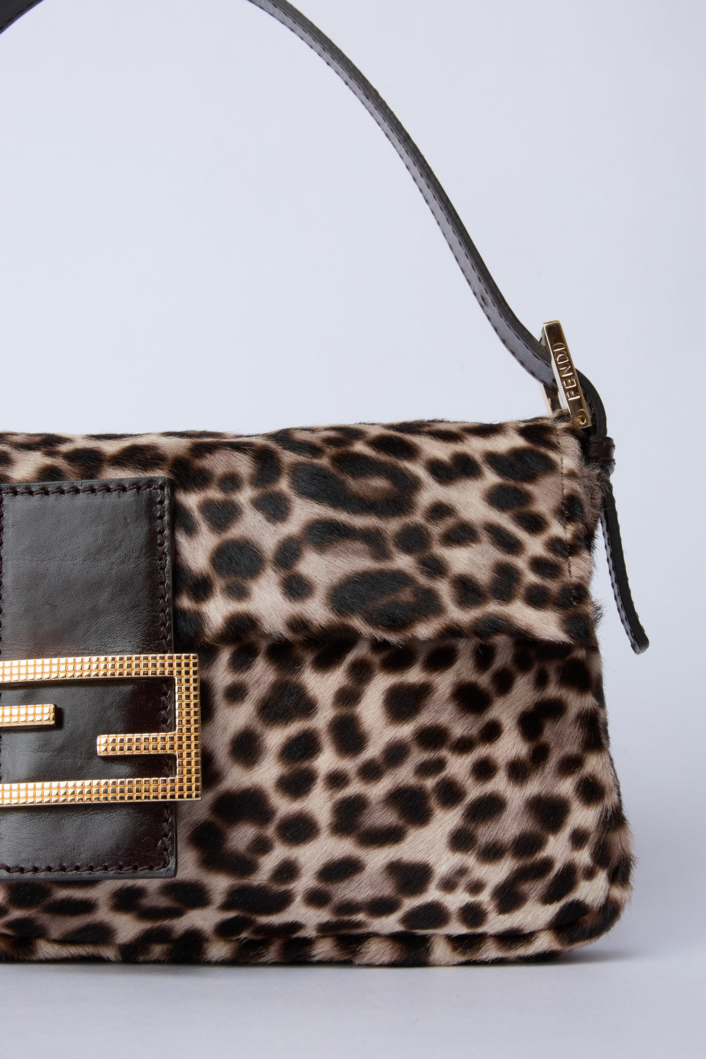 FENDI LEOPARD PONY HAIR BAGUETTE