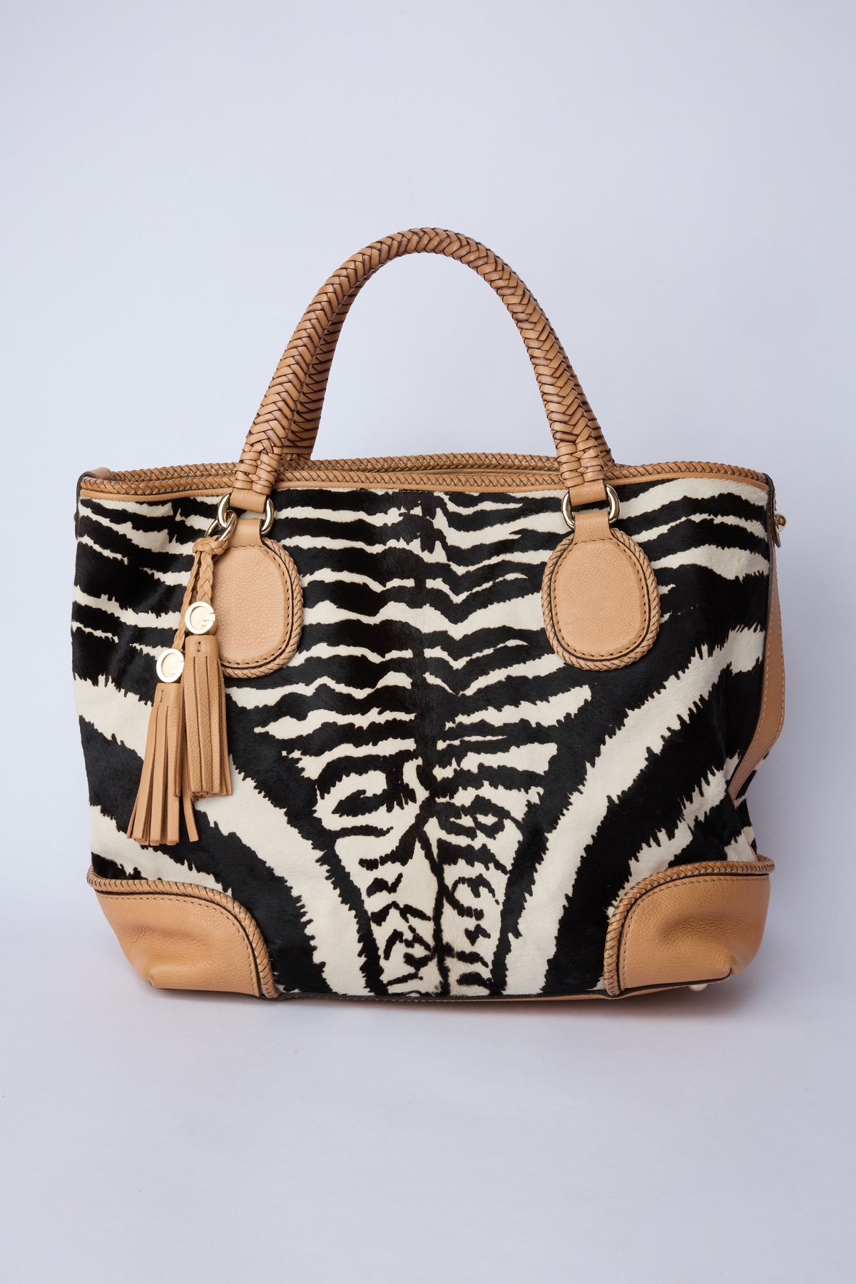 GUCCI MARRAKECH ANIMAL-PRINT PONY HAIR TOTE