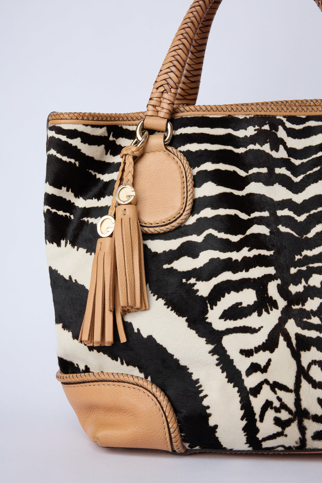 GUCCI MARRAKECH ANIMAL-PRINT PONY HAIR TOTE