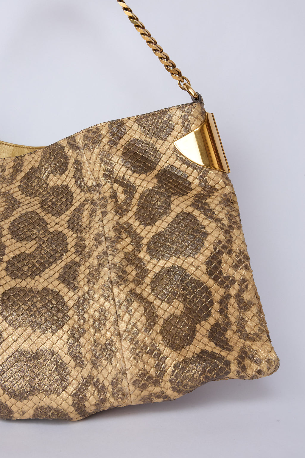 GUCCI 1970 PYTHON CHAIN TOTE BAG