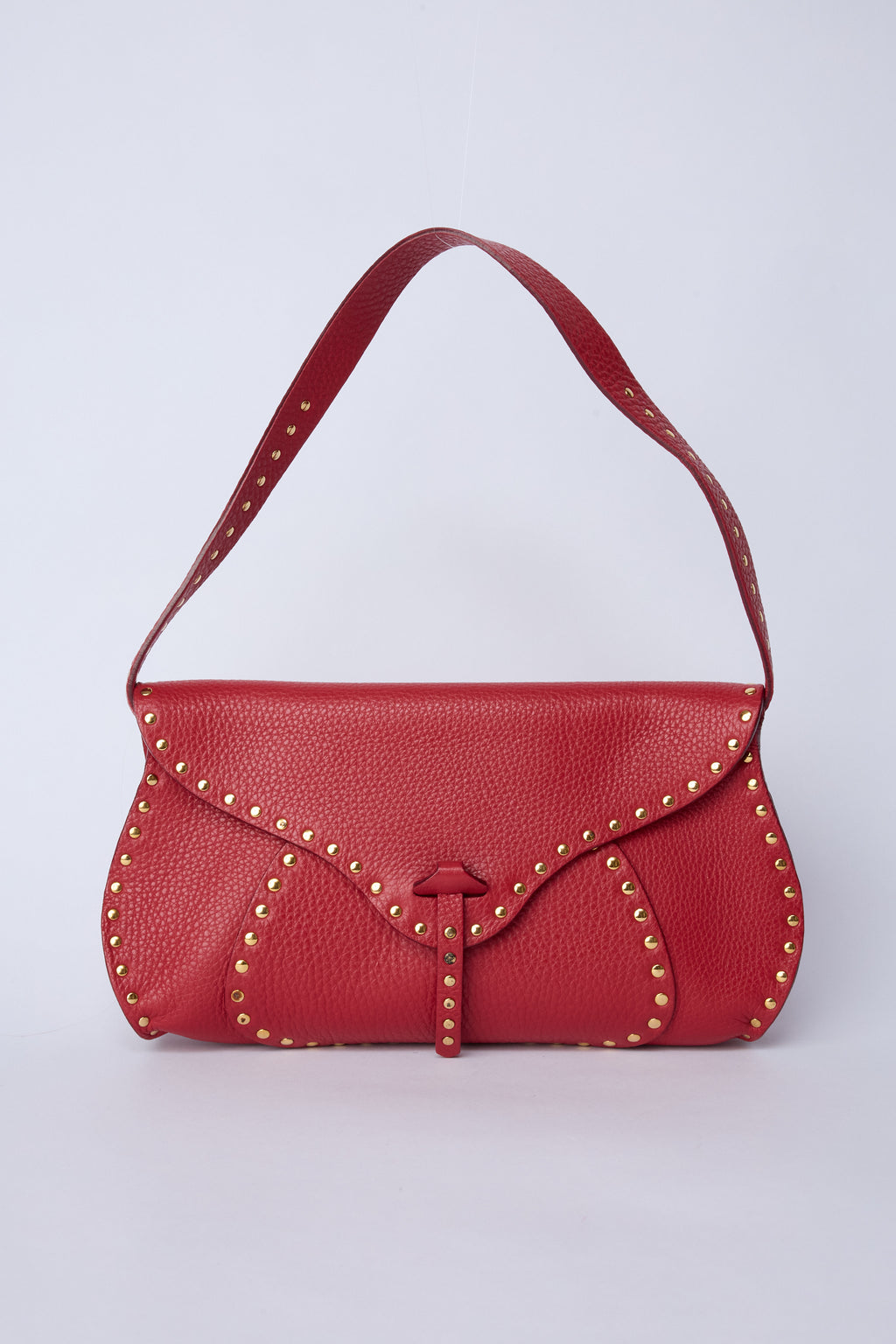 CELINE RED STUDDED POULBOT POCHETTE