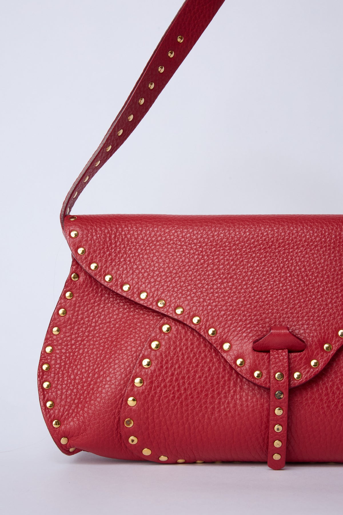 CELINE RED STUDDED POULBOT POCHETTE