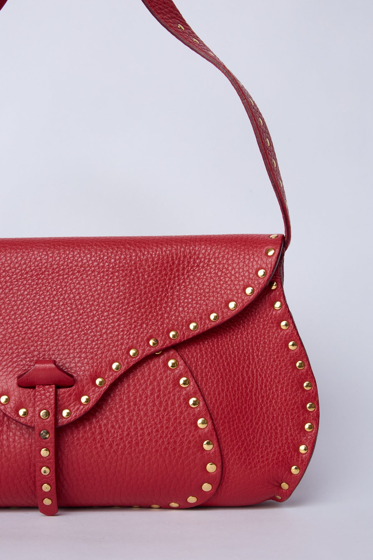 CELINE RED STUDDED POULBOT POCHETTE