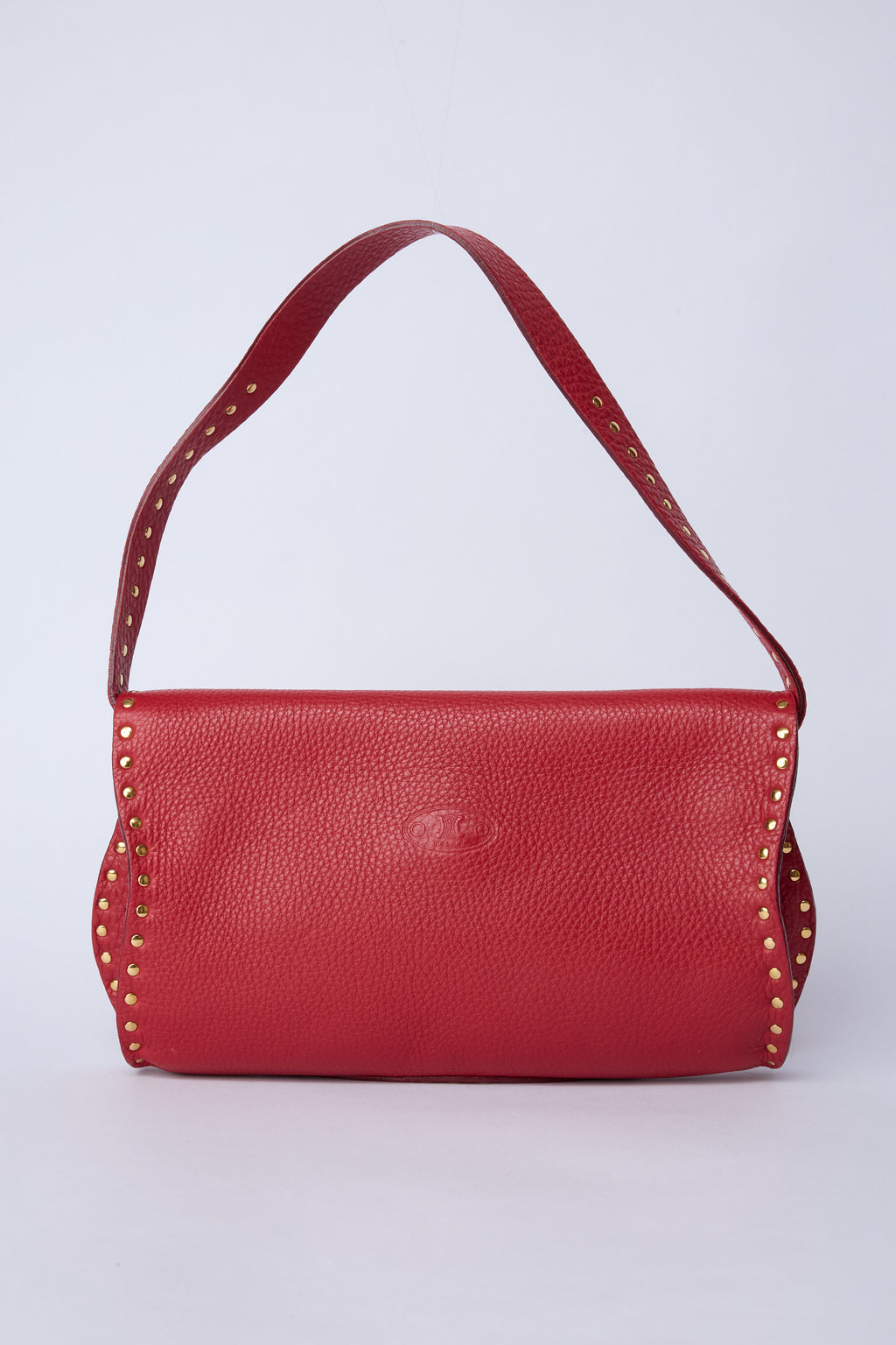 CELINE RED STUDDED POULBOT POCHETTE