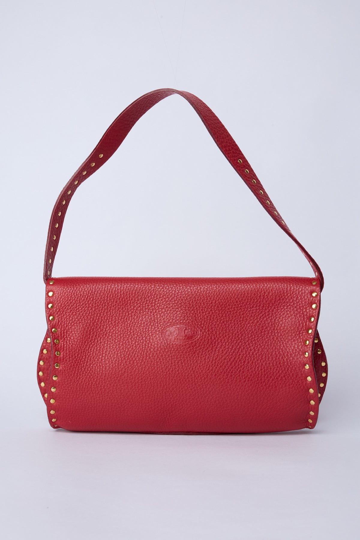 CELINE RED STUDDED POULBOT POCHETTE