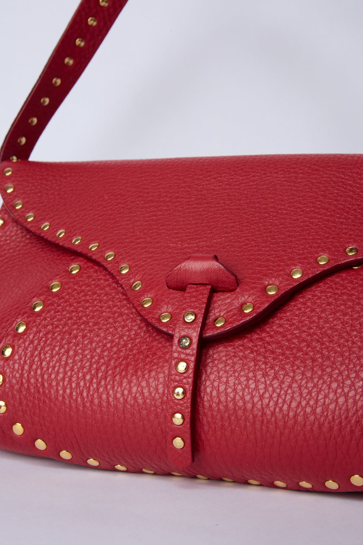 CELINE RED STUDDED POULBOT POCHETTE