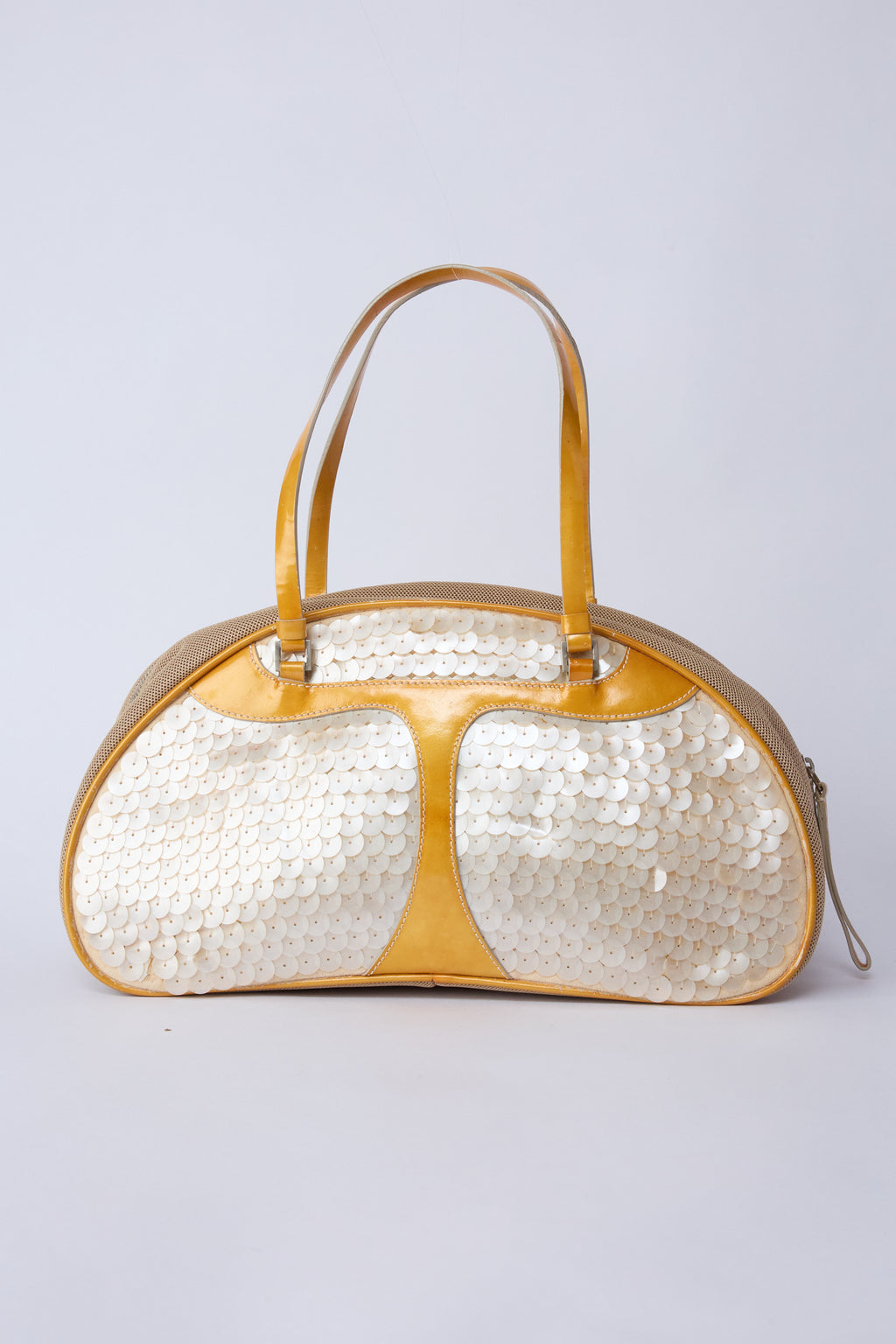 PRADA PEARLESCENT SEQUIN TRIANGLE BOWLER