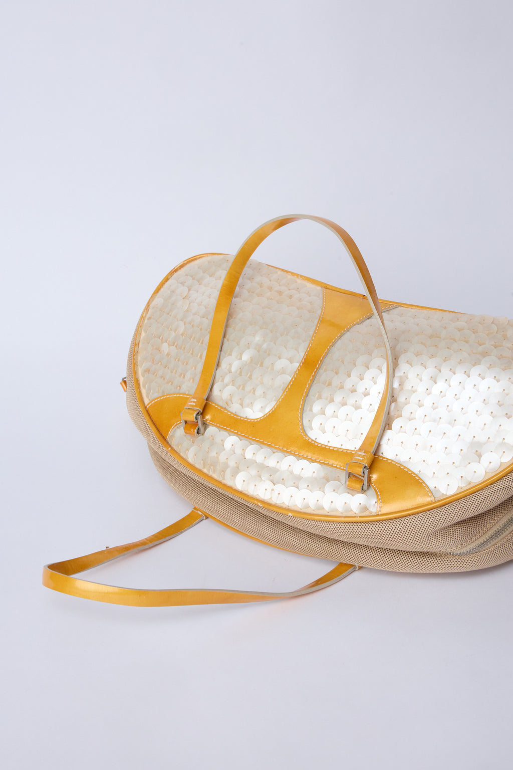 PRADA PEARLESCENT SEQUIN TRIANGLE BOWLER