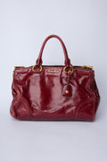 MIU MIU RED VITELLO SHINE TOTE