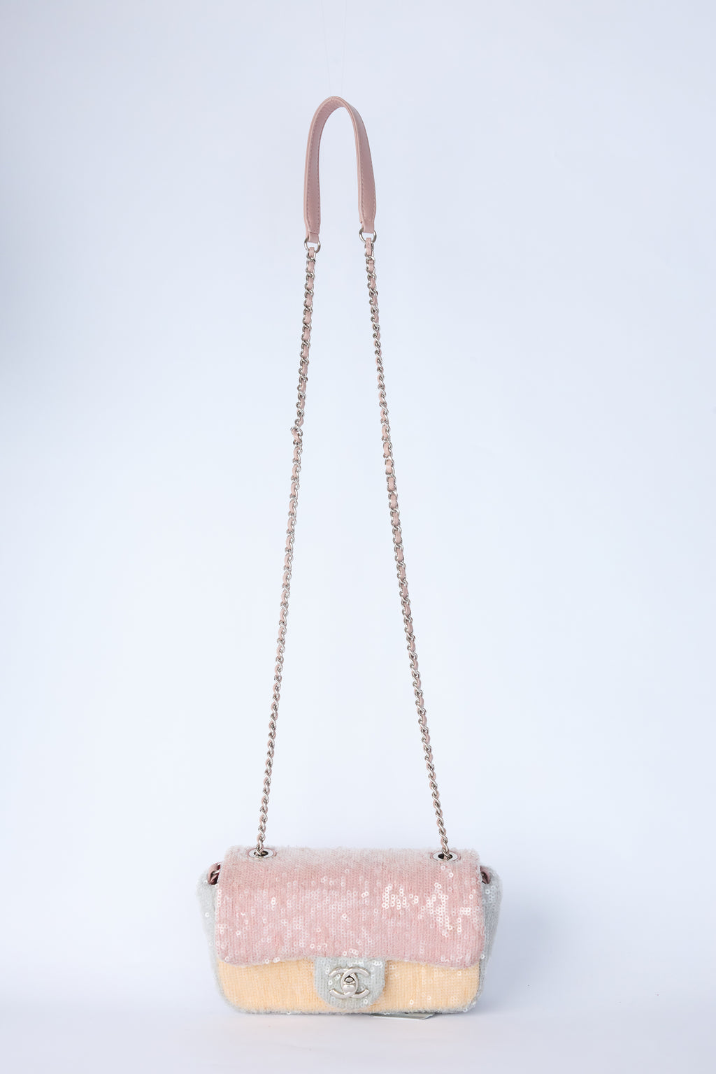 CHANEL MINI SEQUIN WATERFALL FLAP