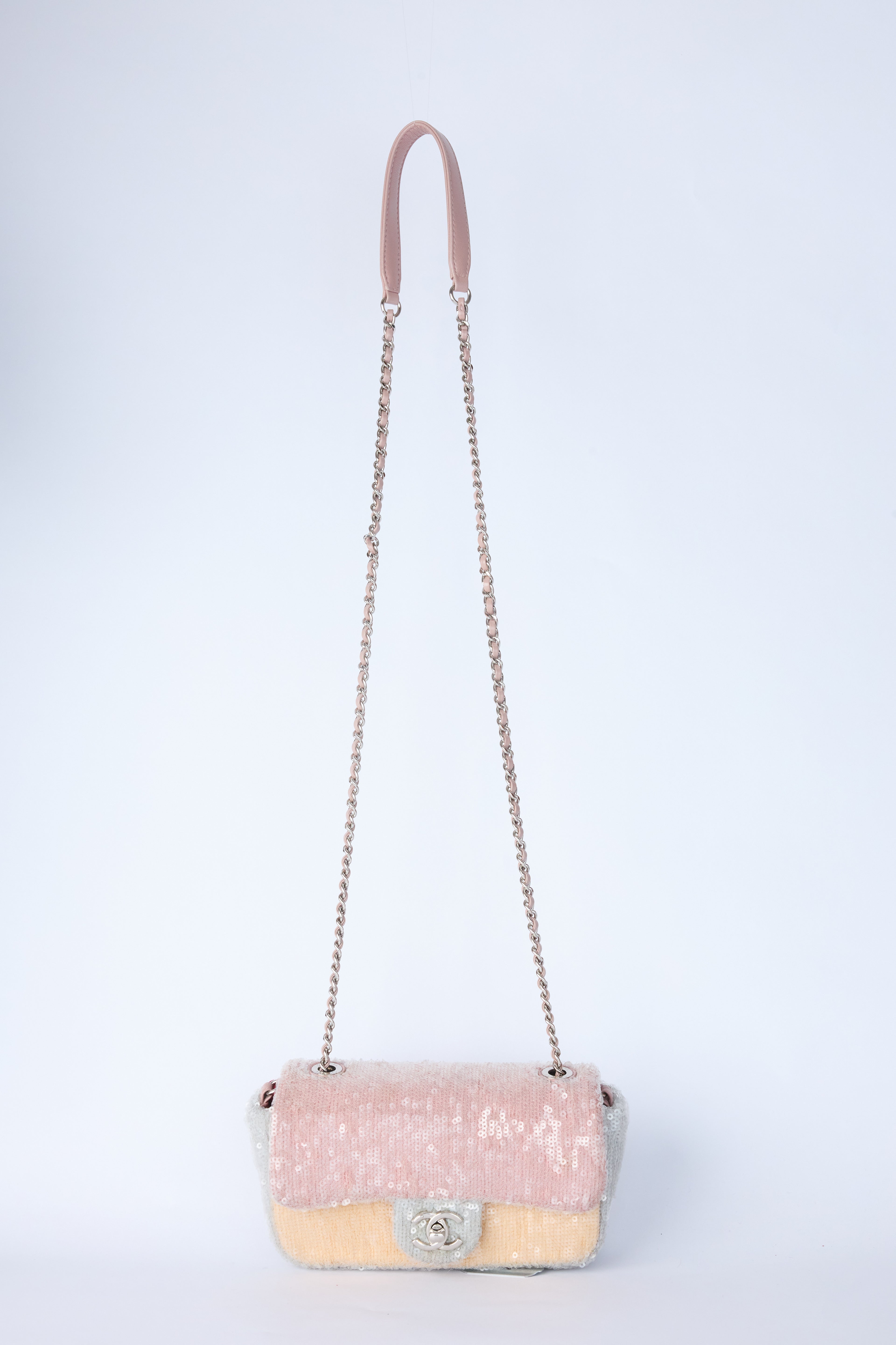 CHANEL MINI SEQUIN WATERFALL FLAP