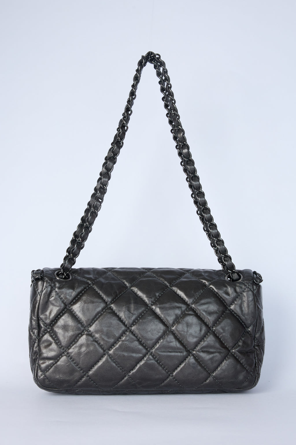 CHANEL GUNMETAL FLAP