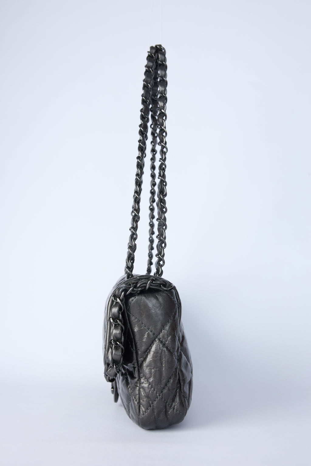 CHANEL GUNMETAL FLAP