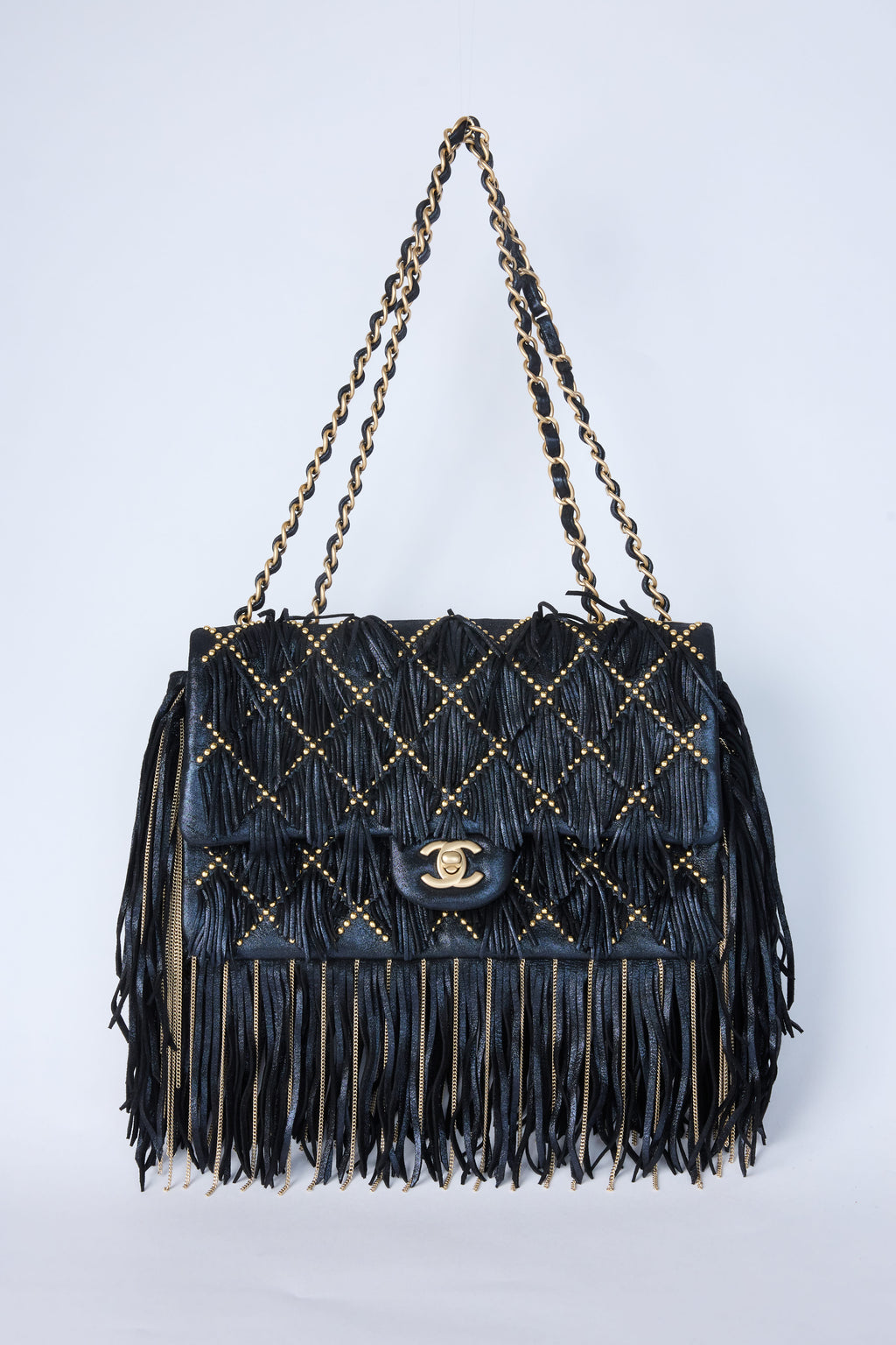 CHANEL FRINGE METALLIC FLAP