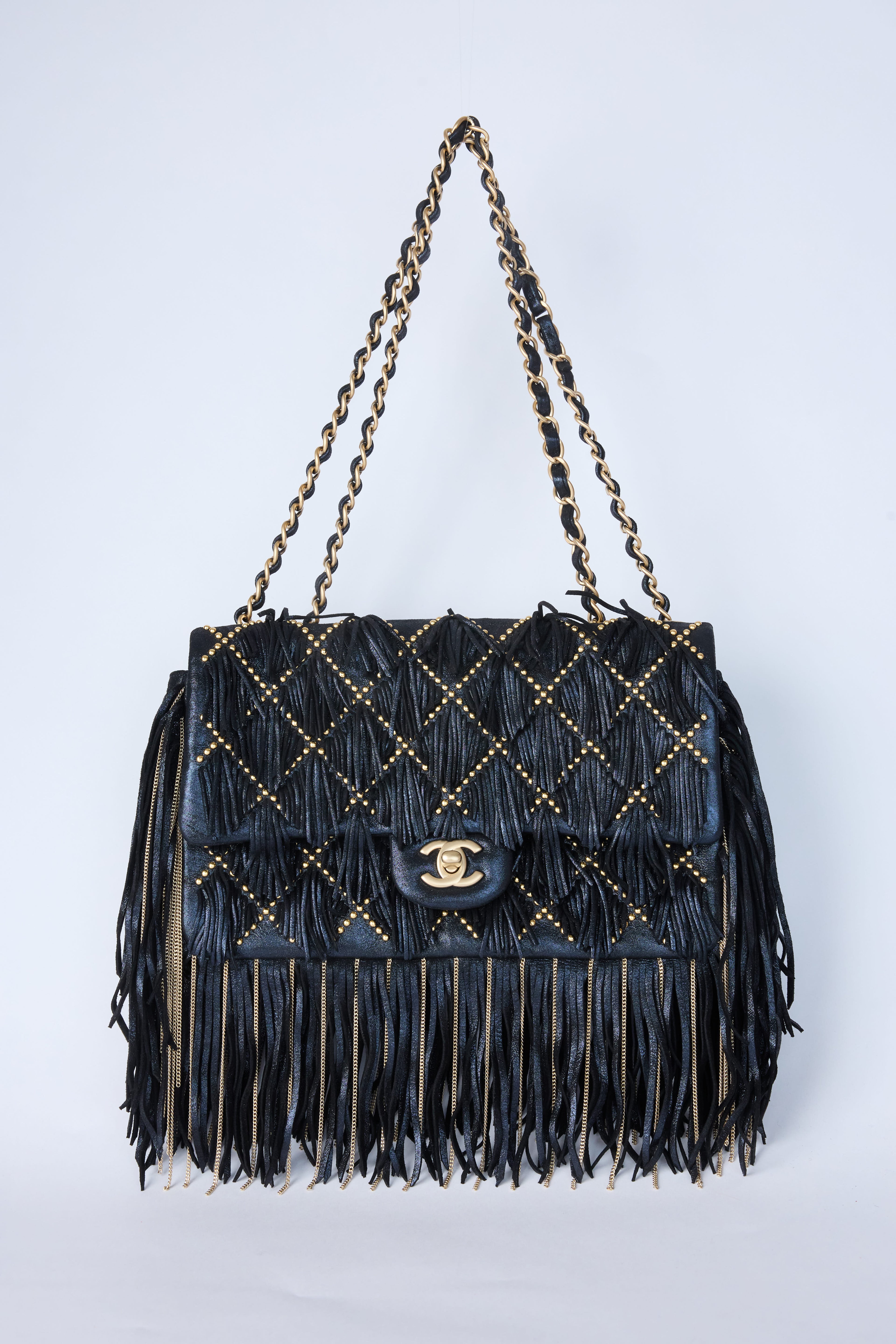 CHANEL FRINGE METALLIC FLAP