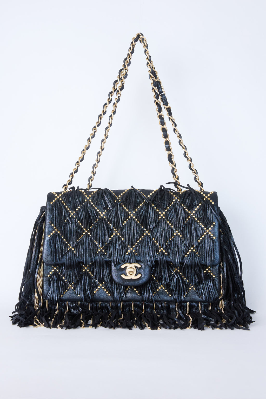 CHANEL FRINGE METALLIC FLAP