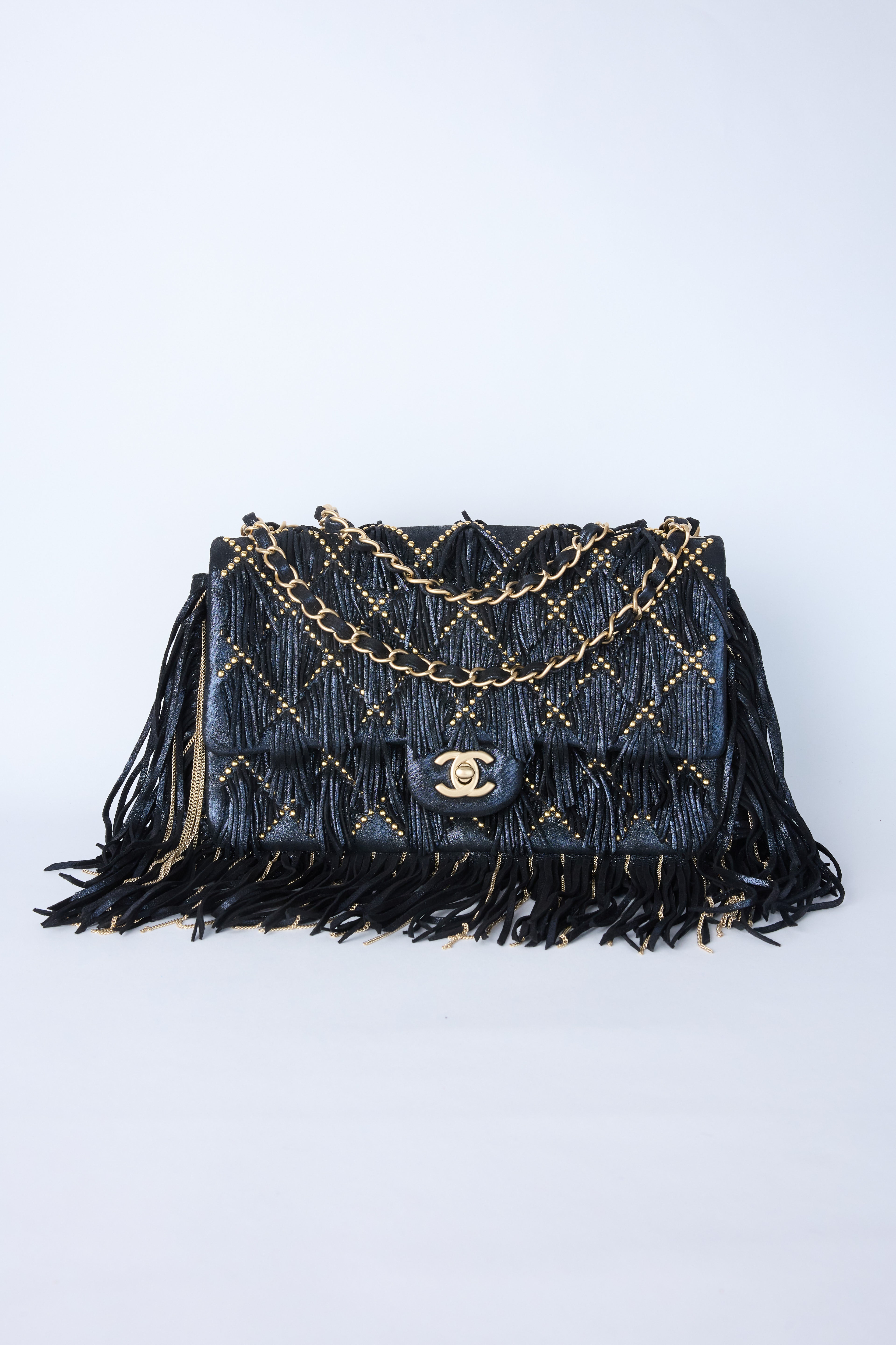 CHANEL FRINGE METALLIC FLAP