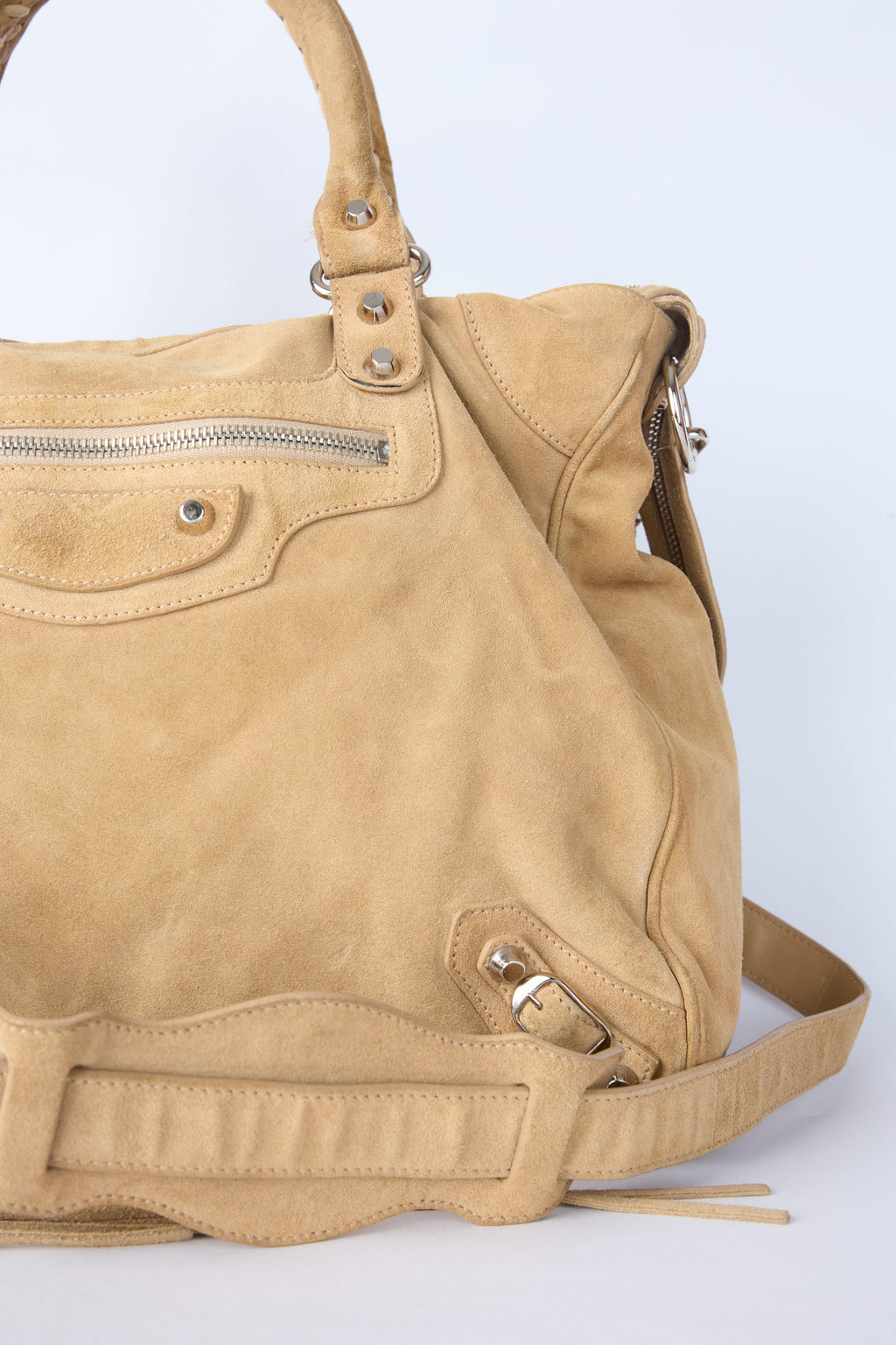 BALENCIAGA TAN SUEDE VELO CITY