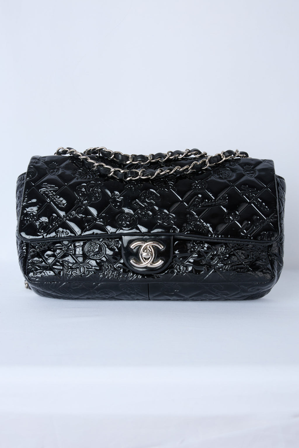 RARE CHANEL LUCKY SYMBOLS PATENT FLAP
