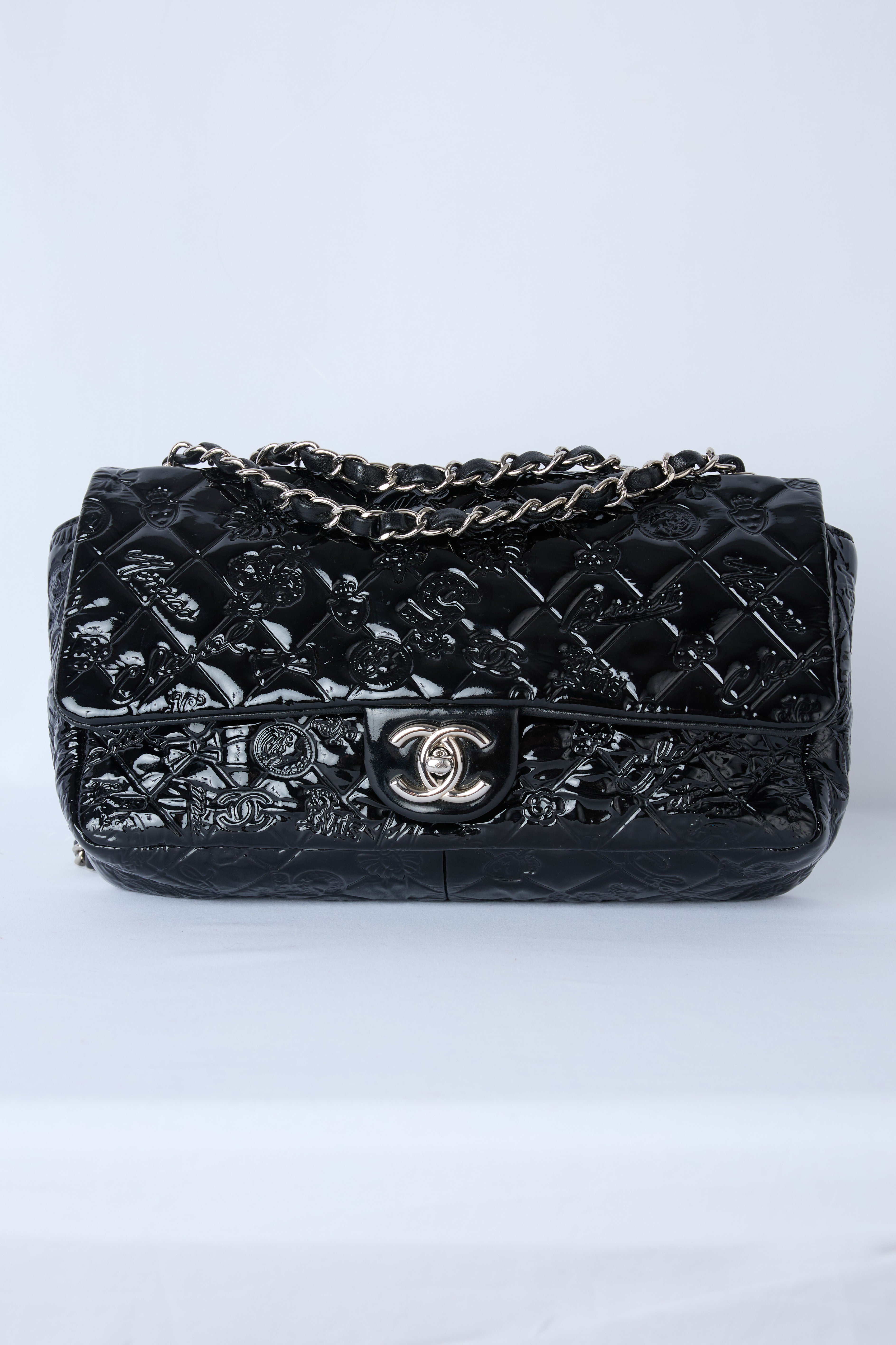 RARE CHANEL LUCKY SYMBOLS PATENT FLAP