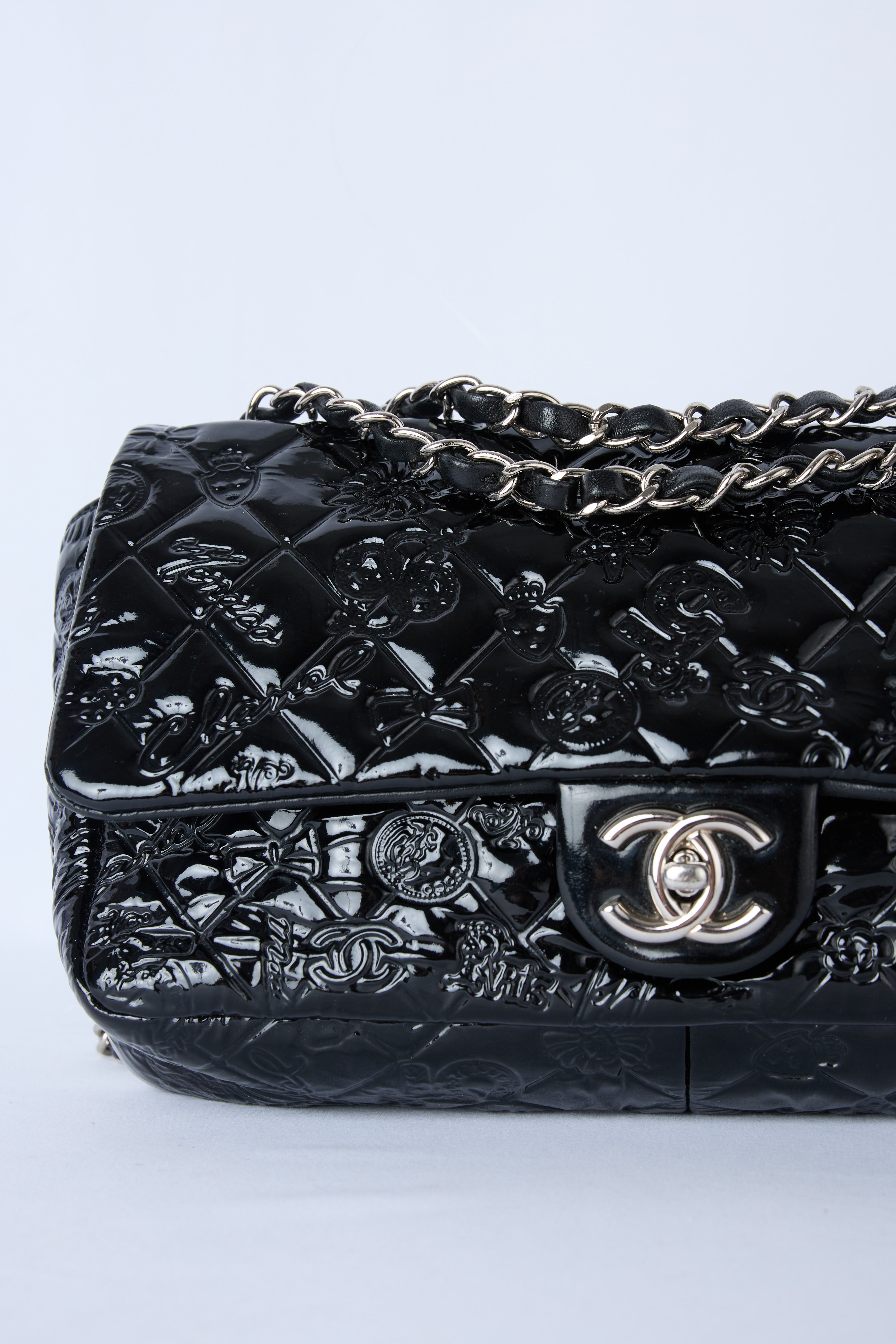 RARE CHANEL LUCKY SYMBOLS PATENT FLAP